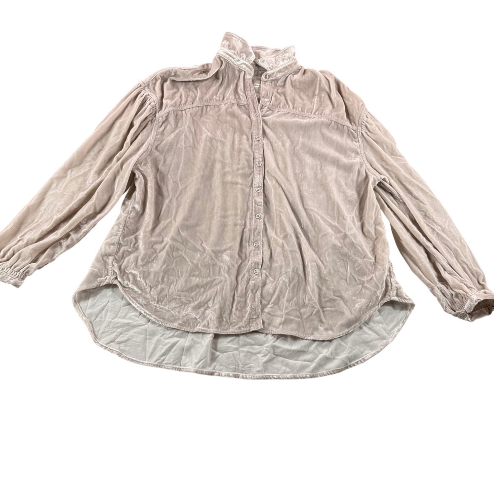 We The Free Cottagecore Champagne Oversized Night Skies Velvet Shirt Boho Y2K M - Picture 3 of 12